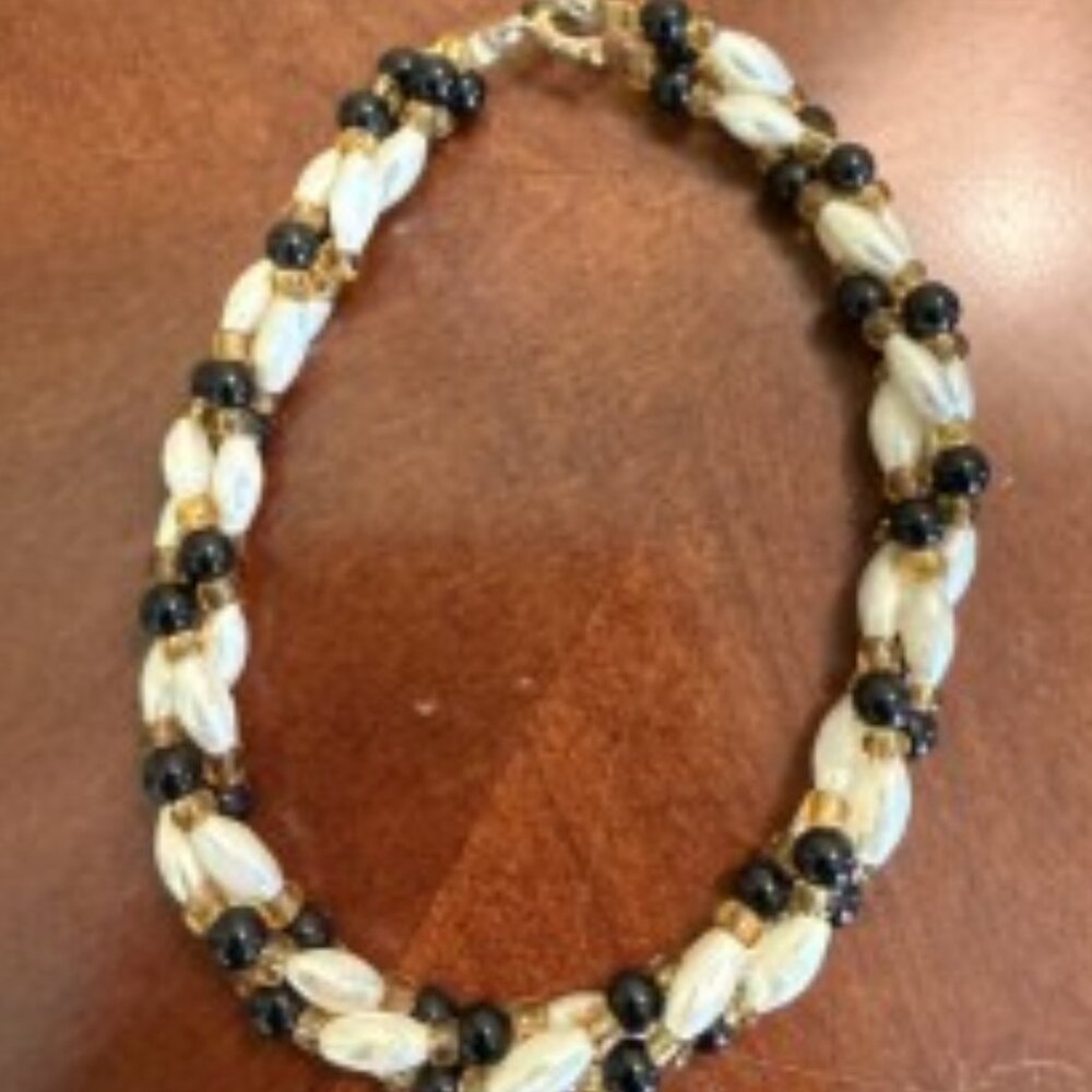 Vintage Faux Pearl & Gemstone Bracelet